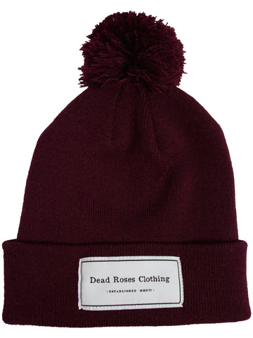 Pom Pom Beanie // Burgundy